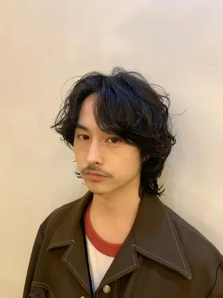 ミディアム パーマ メンズ 〽️magico/ ウルフDaiki〽️のヘアスタイル