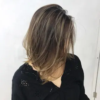 ミディアム カラー LUSTRE クロサワのヘアスタイル