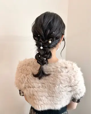 ロング カラー ヘアアレンジ パーマ/暖色/ボブ イワタテ🇰🇷のヘアスタイル