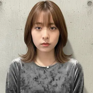 ミディアム ハッシュカット 田窪珠妃のヘアスタイル