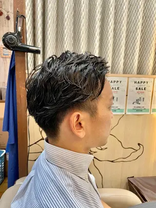 ミディアム パーマ ヘアアレンジ メンズ Kamiya's TOKYO 安孫子のヘアスタイル