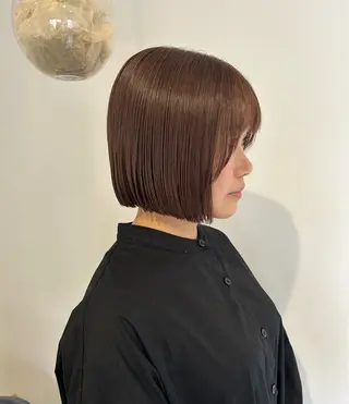 ショート カラー レザーカット/ ミニボブ/しおりのヘアスタイル