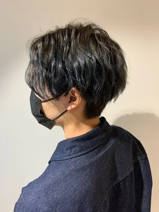 ショート カラー パーマ メンズ 大人男髪/メンズ パーマ/hiroのヘアスタイル
