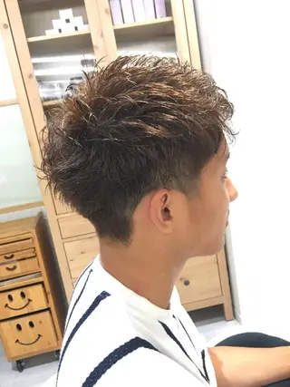ショート カラー パーマ メンズ 金子 富士のヘアスタイル