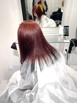 セミロング カラー 表参道♡暗髪♡ 艶カラー♡アユミのヘアスタイル