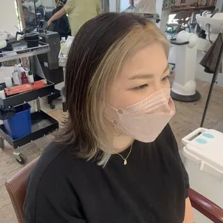 ミディアム カラー 綿貫 美雪のヘアスタイル