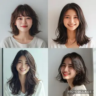 ミディアム カラー パーマ スズキジュンペイ 銀座/髪質改善のヘアスタイル