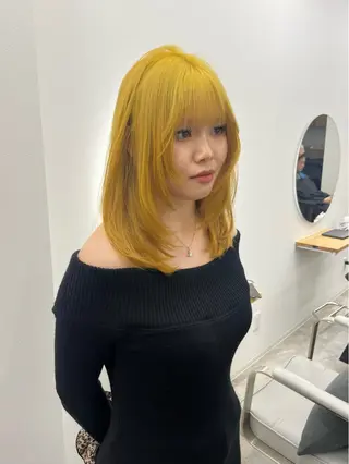 セミロング カラー ベージュ⟡˖レイヤー ˖ ࣪⊹あずきのヘアスタイル