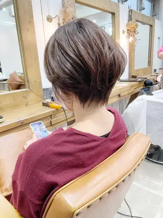 ショート カラー 👑銀座ショート/ 絶壁補正/金子涼👑のヘアスタイル