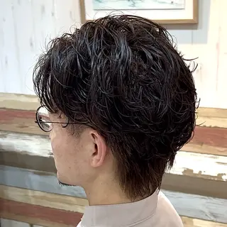 ショート カラー パーマ メンズ 💥桜木町メンズ専門 💥ルキのヘアスタイル