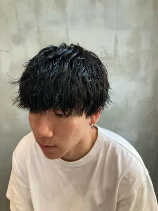 ショート パーマ メンズ 波巻きスパイラルパー マ/シャドウパーマ駿のヘアスタイル