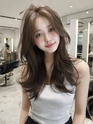 ロング カラー 祖慶 歩のヘアスタイル