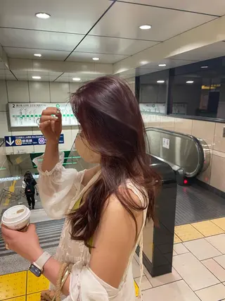 ロング カラー ヘアアレンジ 一箭 恵梧/ロングヘアのヘアスタイル
