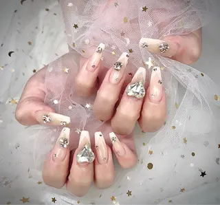 ネイル I-nailロング /ワンホン/キラキラのネイルデザイン