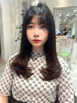 ロング カラー パーマ ヘアアレンジ レイヤーカット ✨️進藤ひかりのヘアスタイル