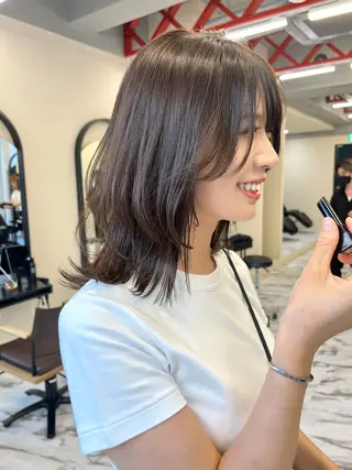 ミディアム カラー ヘアアレンジ 髪質改善/縮毛矯正 鈴木裕介のヘアスタイル