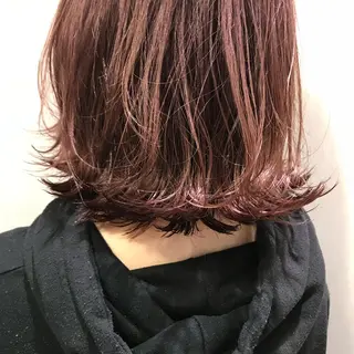 ミディアム カラー Yuki☺︎パーマ レイヤーカットのヘアスタイル