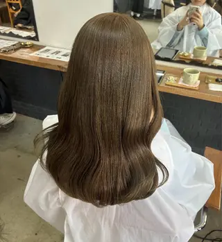 セミロング nacoハイトーン ベージュ🍒のヘアスタイル