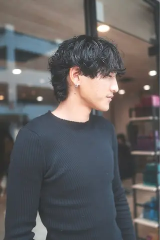 ショート パーマ メンズ 似合わせ レイヤー須川のヘアスタイル