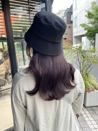セミロング カラー ラベンダー/レイヤー スタイル🤎mamiのヘアスタイル
