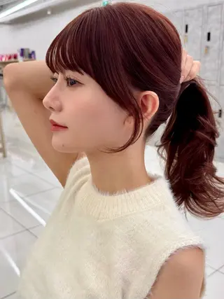 セミロング カラー 韓国ヘア🇰🇷透明 感カラー/yui💞のヘアスタイル