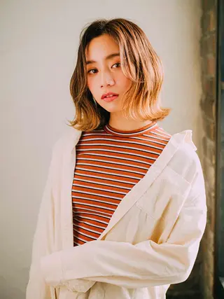 ミディアム カラー パーマ 【公式】amble luxe池袋東口🩷のヘアスタイル