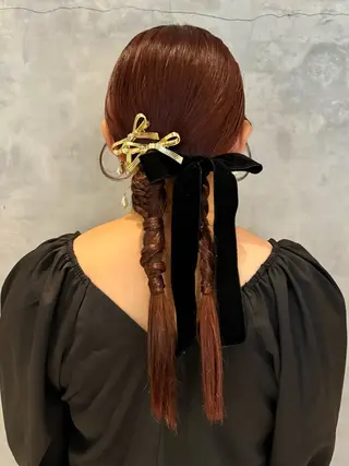 ミディアム カラー ヘアアレンジ 顔周りカット×透明感 カラー💫AINAのヘアスタイル