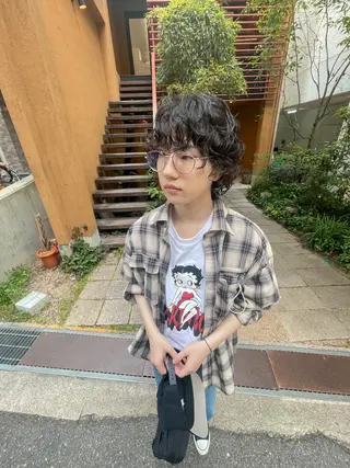 パーマ メンズ 関 京磨のヘアスタイル