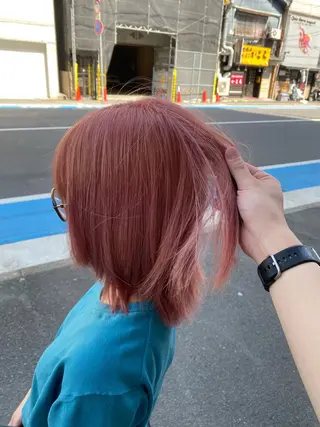 ショート カラー 縮毛矯正とレイヤー カット/杉村凜汰郎のヘアスタイル