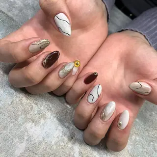 ロング カラー ヘアアレンジ キッズ ネイル マツエク・マツパ 福田 加奈のネイルデザイン