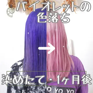 ミディアム カラー パーマ ヘアアレンジ 推し活専用 【派手髪】飯野ゆかりのヘアスタイル
