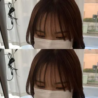 ミディアム レイヤーカット 🌿透け感カラーのヘアスタイル