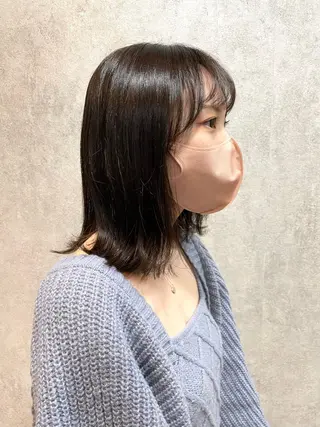 ミディアム 横島 靖也のヘアスタイル