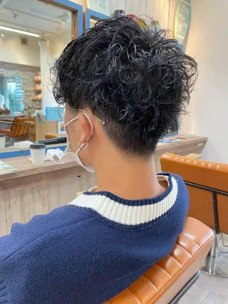 ショート パーマ メンズ 山本 陸央のヘアスタイル