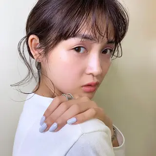 ミディアム ヘアアレンジ 薬院:今泉/上川美幸 ボブ/顔周りレイヤーのヘアスタイル