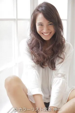 ミディアム セミロング ロング カラー パーマ カラー/髪質改善スペ シャリスト宮本 伸一のヘアスタイル