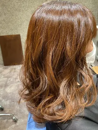 セミロング カラー 浅野 順一のヘアスタイル