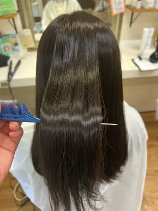 ロング 朝が楽になる艶髪縮毛 ✨中稲明梨のヘアスタイル