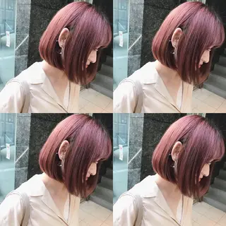 ショート カラー ヘアアレンジ TAKUMAブリーチ /切りっぱなし🪽のヘアスタイル