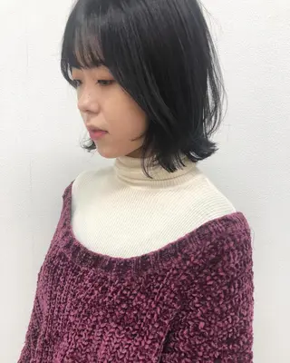 ミディアム カラー ヘアアレンジ 酸性縮毛矯正🧴韓国 レイヤー/髪質改善のヘアスタイル