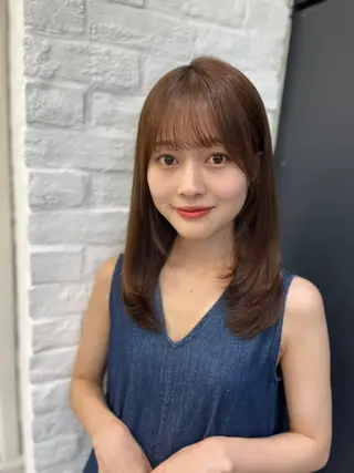 ミディアム 映える顔まわり/前髪 特化 💗 ユキマのヘアスタイル