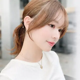 ロング カラー ブリーチ縮毛矯正加藤 赤み無し透明感ヘアのヘアスタイル
