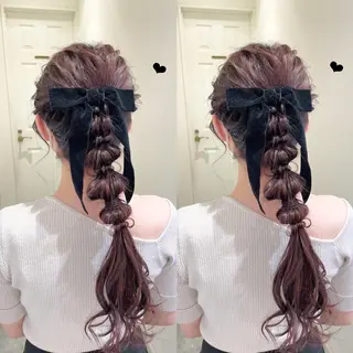 ロング ヘアアレンジ シールエクステ横浜 🐏☁️miminaのヘアスタイル
