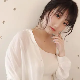 ミディアム ヘアアレンジ 市川 千夏のヘアスタイル