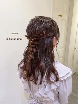 セミロング ヘアアレンジ シールエクステ横浜 🐏☁️miminaのヘアスタイル
