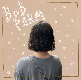 ショート パーマ KOKI/ ボブ/ パーマ/透明感カラーのヘアスタイル