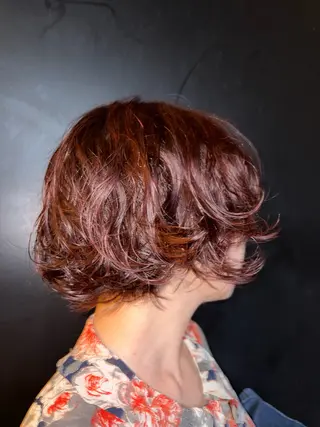 ミディアム パーマ 中川 蓮のヘアスタイル