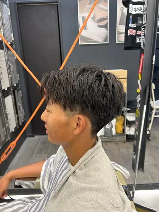 ショート パーマ ヘアアレンジ メンズ 藤田 希羅のヘアスタイル