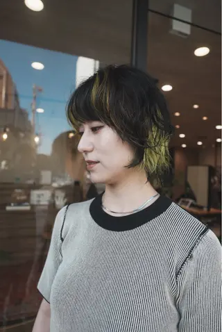 ショート カラー パーマ 似合わせ レイヤー須川のヘアスタイル