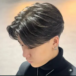 ショート カラー パーマ メンズ センターパート マスターかずまのヘアスタイル